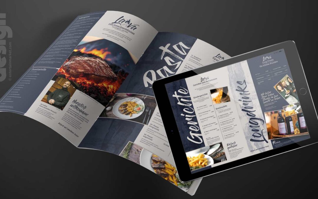 Lava-Speisekarte als Printdesign - Webversion